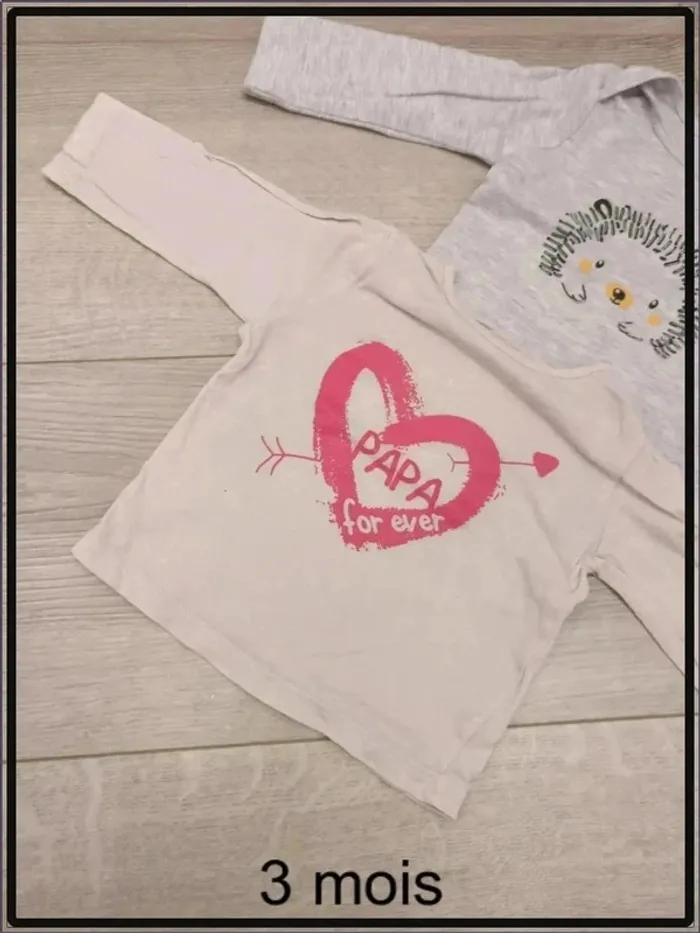 Lot de 4 t shirt manches longues 3 mois - photo numéro 3