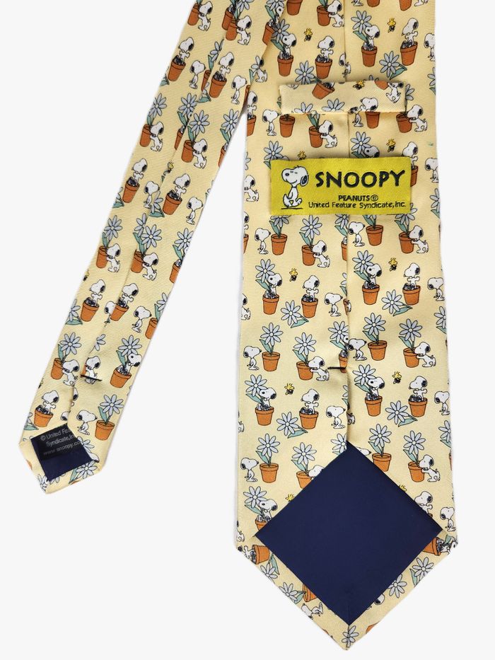 Cravate Snoopy Motif floral Vintage Jaune clair - photo numéro 3