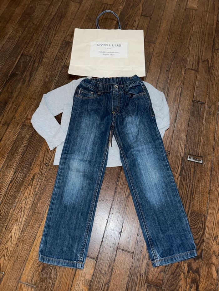 T-shirt (bon état) et jeans (très bon état) Cyrillus  6 ans - photo numéro 3