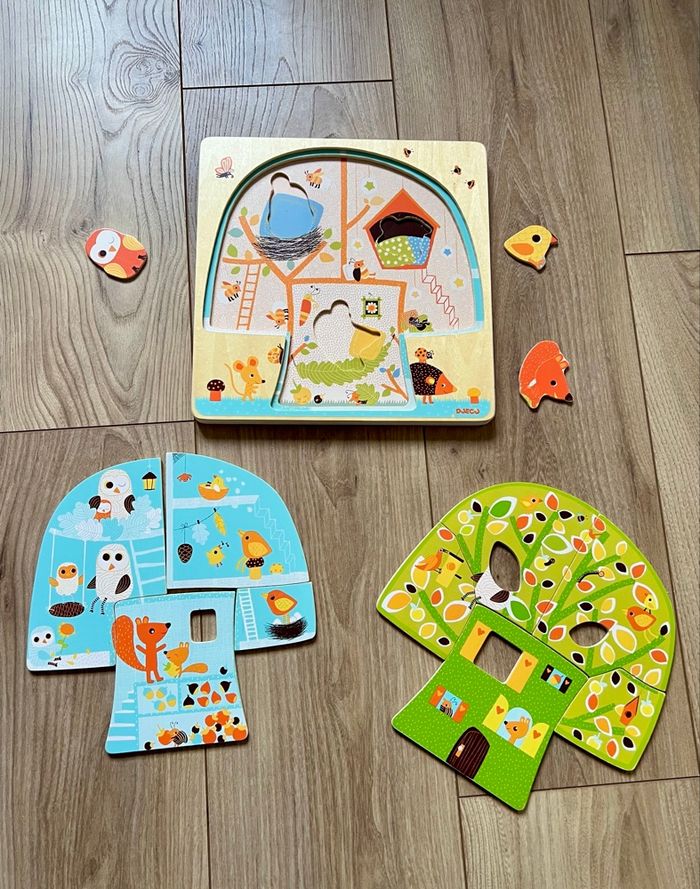 Puzzle évolutif 3 niveaux, cabane dans les arbres - Djeco - photo numéro 4