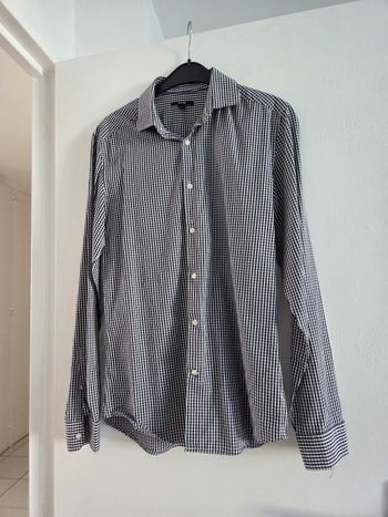 Chemise à carreaux noir et blanc homme