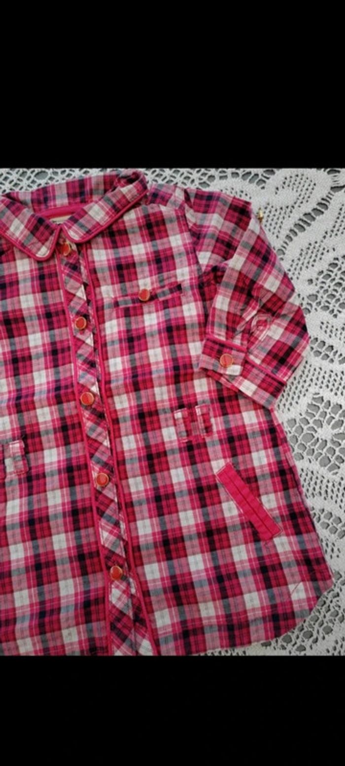 🩷Robe tunique rouge à carreaux 6 mois Tape à l'œil - photo numéro 2