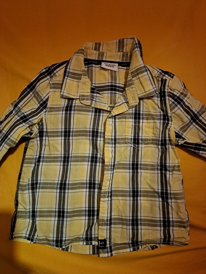 Chemise à carreaux 18 mois jaune