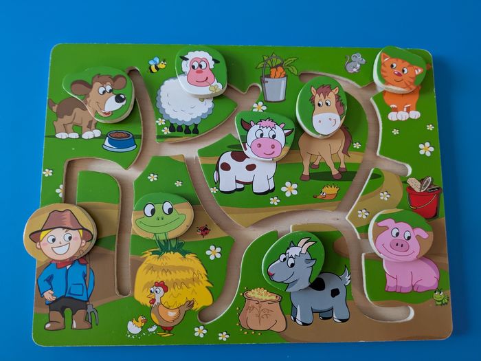 Puzzle bois  animaux de la ferme