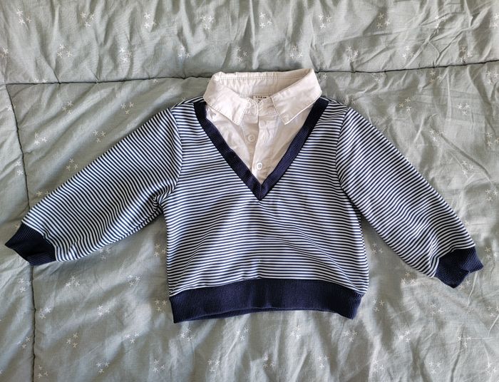 Pull classe avec col chemise