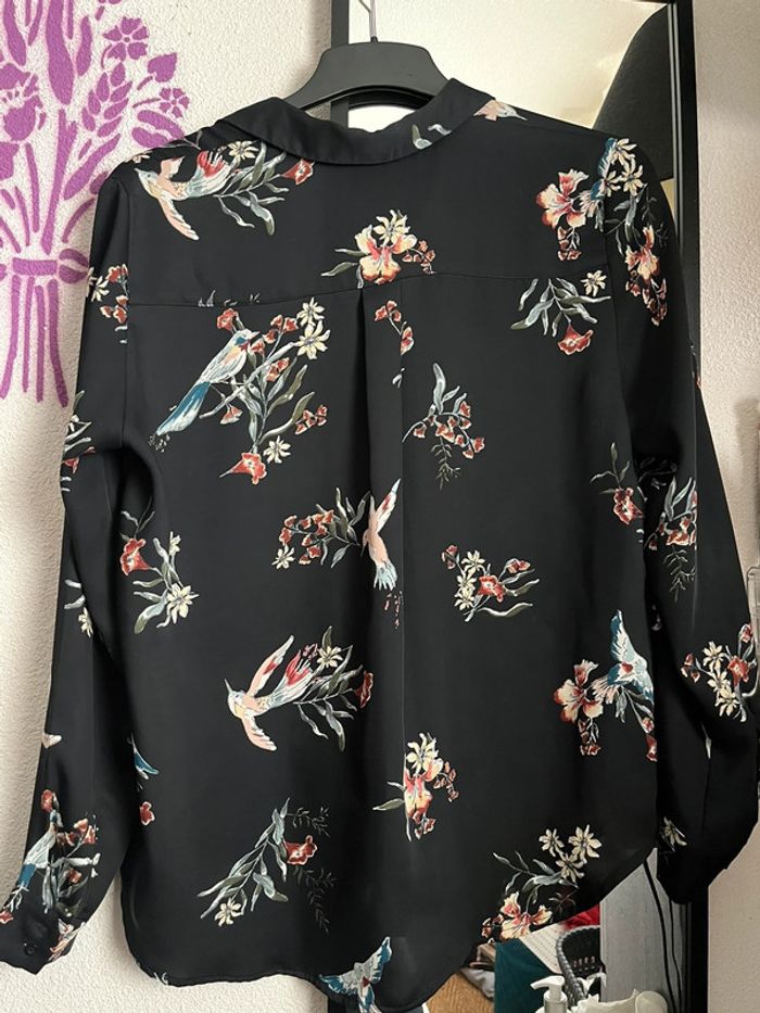 Chemisier noir floral H&M - photo numéro 2