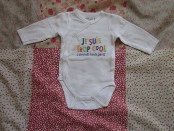 Body croisé manches longues blanc 3 mois