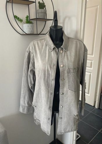Veste en jean grise