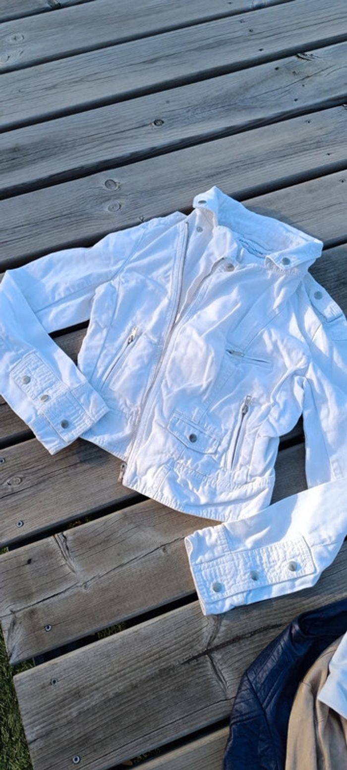 Veste jean blanche s - photo numéro 7