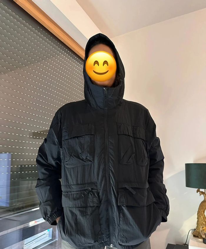 Veste à capuches et poches doublée en polaire toutes saison Noire Hollister en Taille S