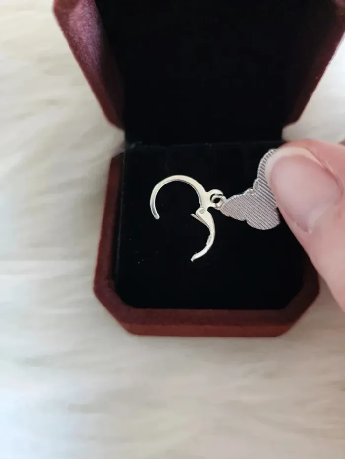 💎Boucles d’Oreilles Créoles Papillons Roses 💎 - photo numéro 2