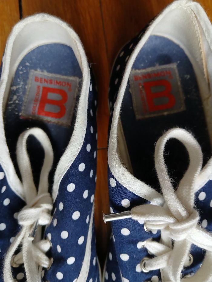 Tennis Bensimon B79 à pois blancs 37 - photo numéro 5