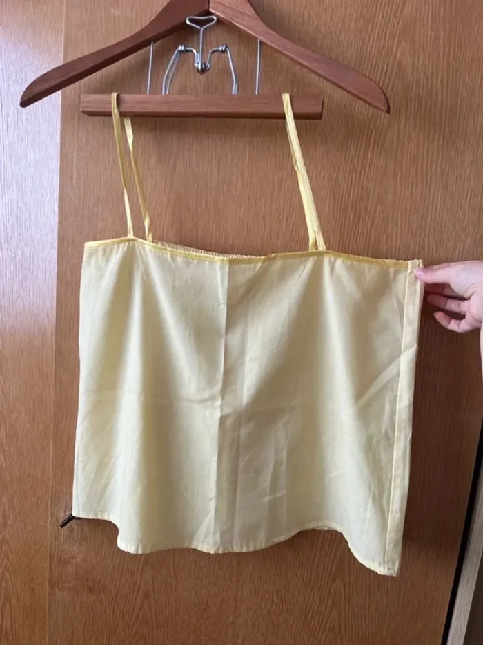 Blouse Dentelle Débardeur Jaune - photo numéro 3
