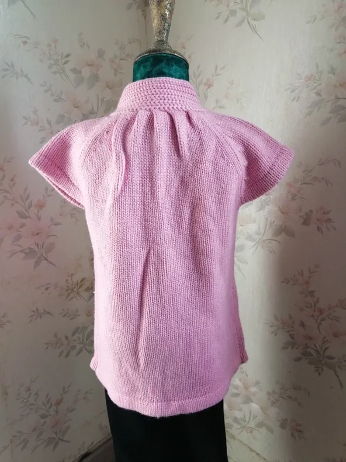 Gilet sans manches rose avec col montant boutons et poches / monsieur madame / (8ans) - photo numéro 5