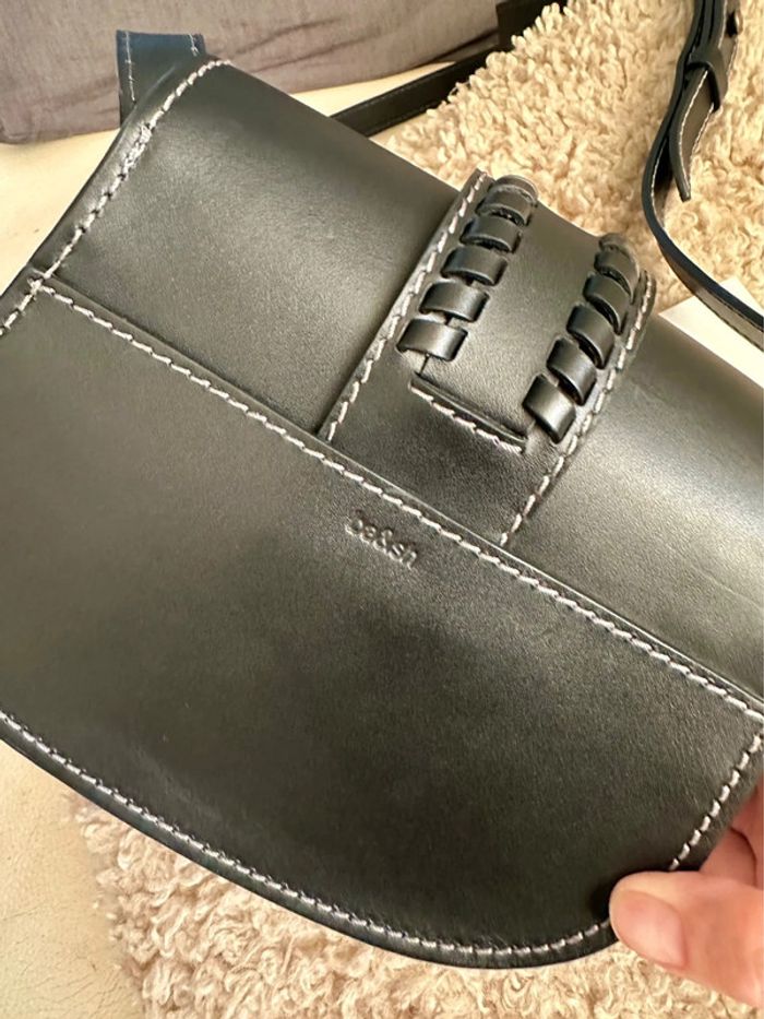 Sac Teddy petit modèle cuir noir - photo numéro 2
