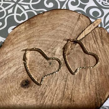 Créoles en forme de cœur acier inoxydable or