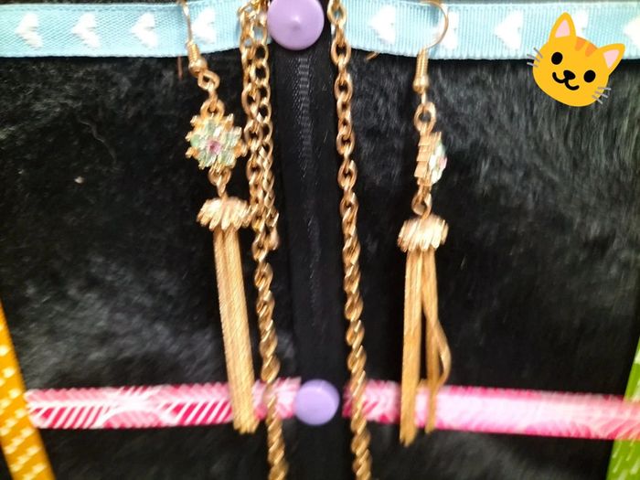 Parure collier et boucles d'oreilles fleurs vertes - photo numéro 2