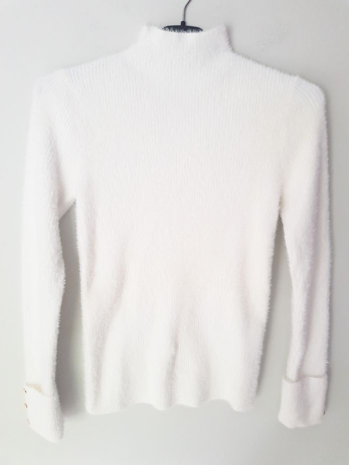 Magnifique pull col cheminé taille 38 blanc Morgan neuf - photo numéro 3