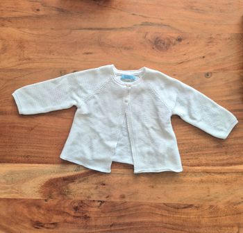 Gilet blanc fille Obaibi 6mois/68cm