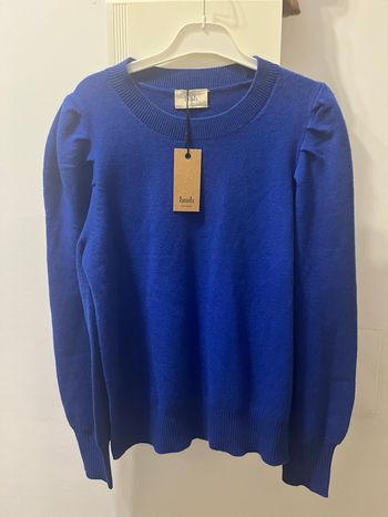 Pull femme  en laine bleu électrique, taille S, marque HUSH
