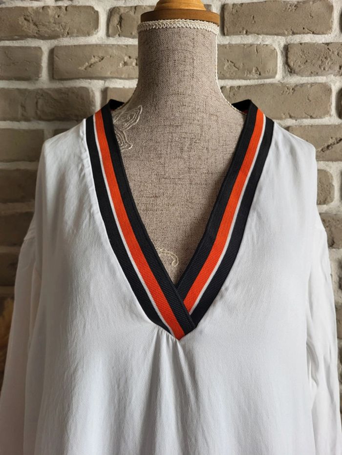 Blouse fluide blanche Zara - sportswear vintage - photo numéro 2