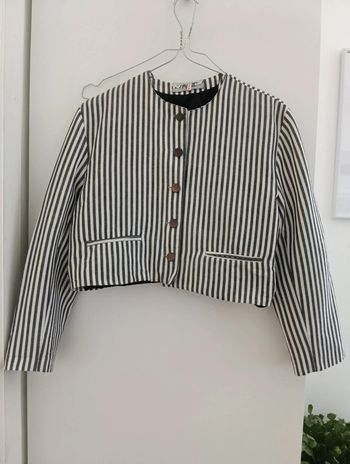 Veste vintage courte à rayures