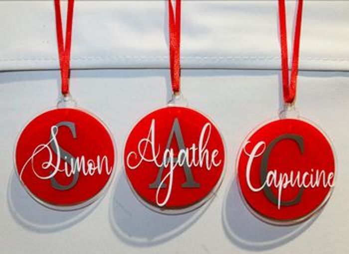 Boule de Noël personnalisée Fond rouge - photo numéro 2