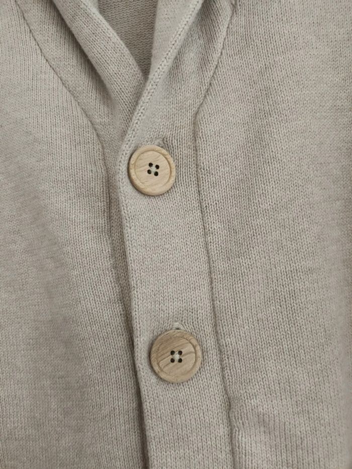 Joli gilet cardigan en maille Selected Homme taille L beige - photo numéro 5