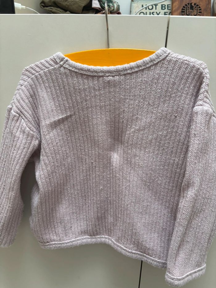 Gilet rose boutons fleurs taille 3-4 ans - photo numéro 4