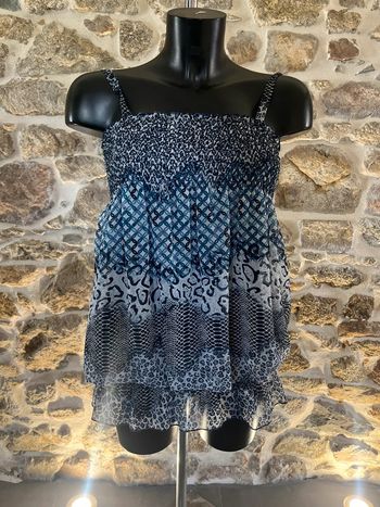 Débardeur vintage imprimé bleu cookie 7 M/L