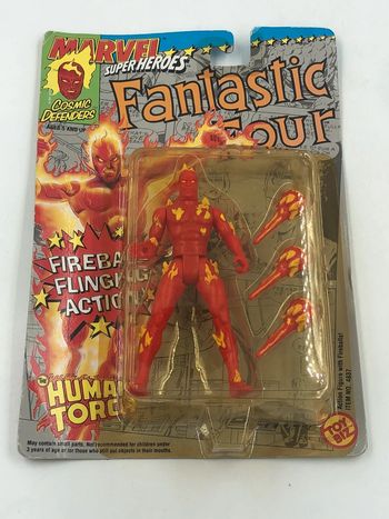 Figurine marvel super heroes fantastic four human torch toy biz 1992 neuf
