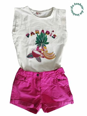 8 ans ensemble été teeshirt tape a l oeil et short gemo