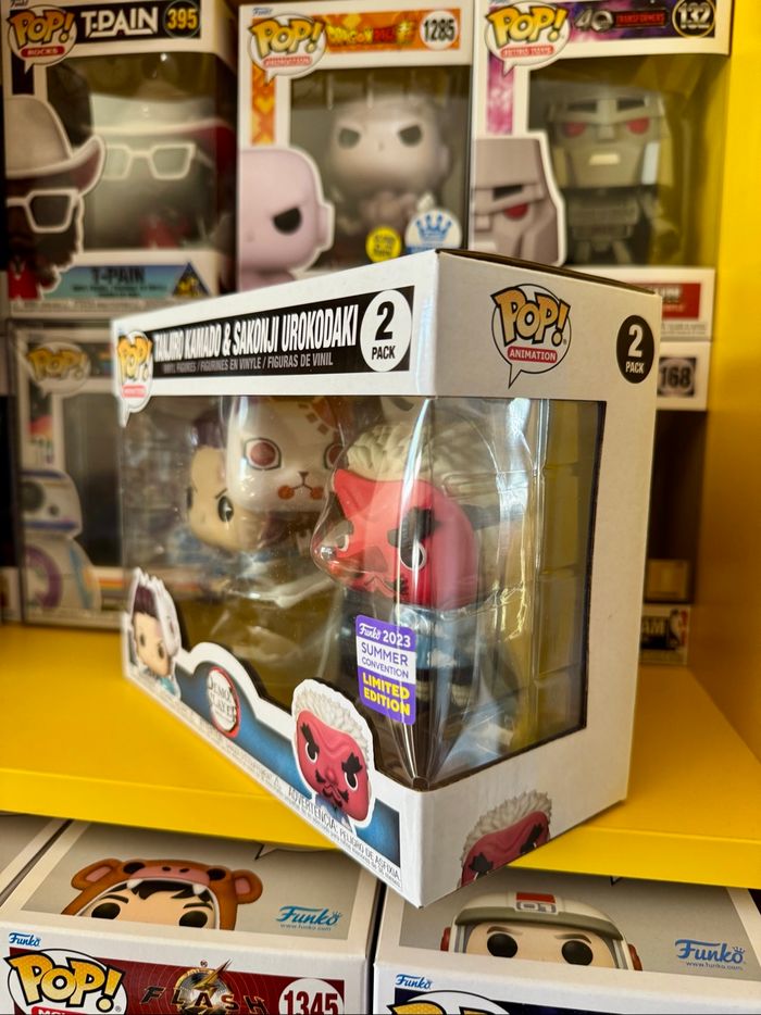 Funko Pop! Animation 2 Pack - Demon Slayer - Tanjiro Kamado & Sakonji Urokodaki - Funko 2023 Summer Convention Limited Edition - photo numéro 2
