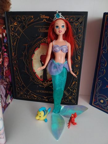 Poupée La Petite Sirène Ariel et ses amis Rare Mattel Polochon Sébastien