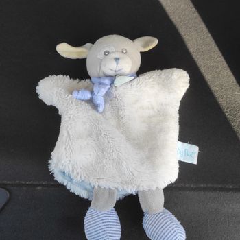 Doudou Marionnette BN099 Poupi Baby Nat' Chien Blanc Bleu Violet #geektradedoudo