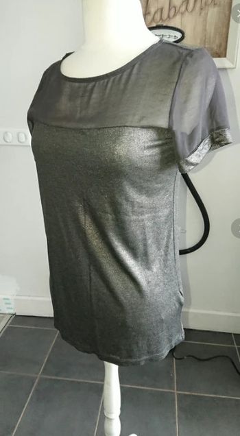 t shirt noir bronze t 36 neuf etam