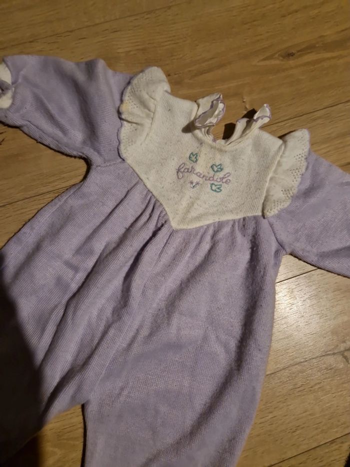 Grenouillère vintage années 80 violet 6 mois - photo numéro 2