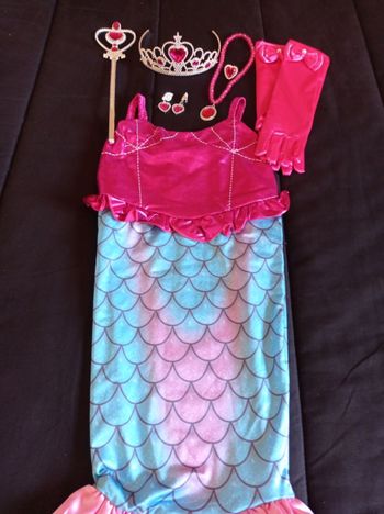 Déguisement sirène rose et bleu 4-5ans