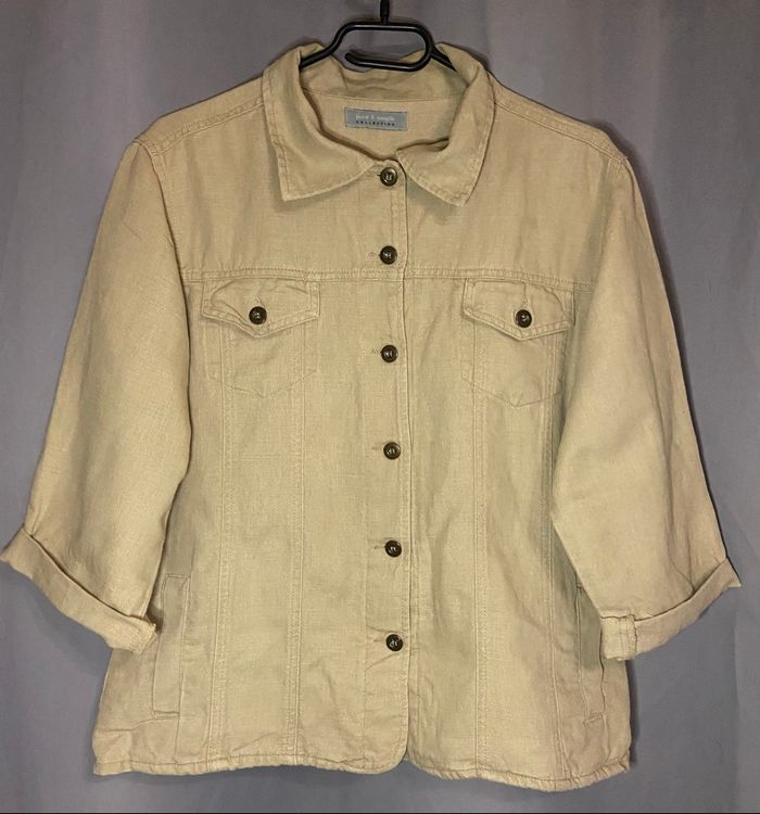 Veste en lin beige »Pure&Simple »manches 3/4