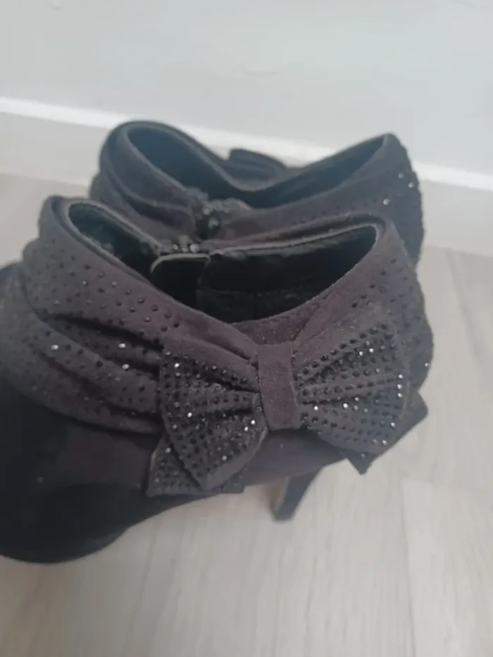 Chaussure à talon noire velour diamant jm diamant - photo numéro 8