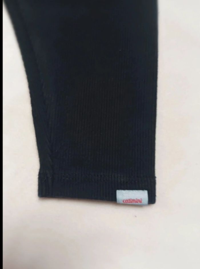 Legging épais coton côtelé noir Catimini fille 6 mois - photo numéro 2
