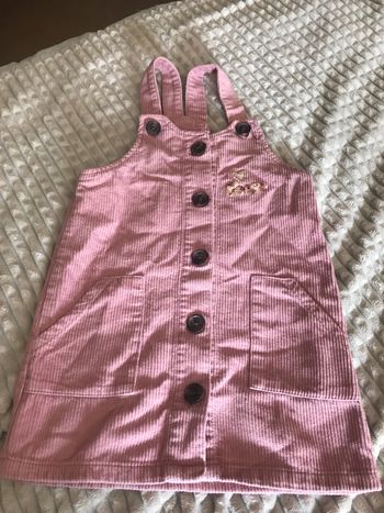 Robe rose pâle velours côtelé 5ans tissaia