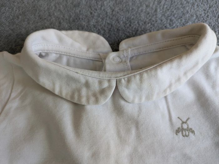 Lot de 2 t-shirts bébé fille Obaïbi blancs 12 mois - photo numéro 2