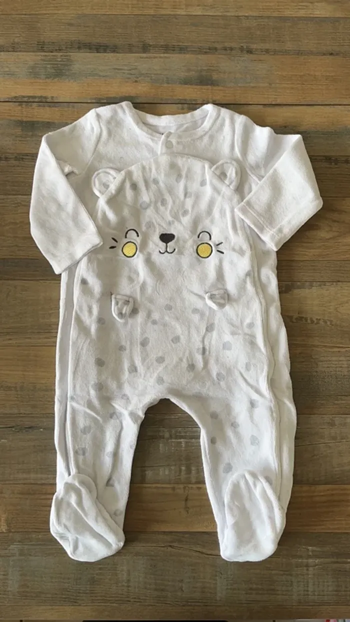 Pyjama velours 1 pièce