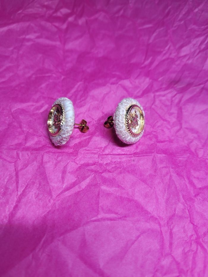 Boucles d'oreilles upcyclé avec jolis boutons - photo numéro 6
