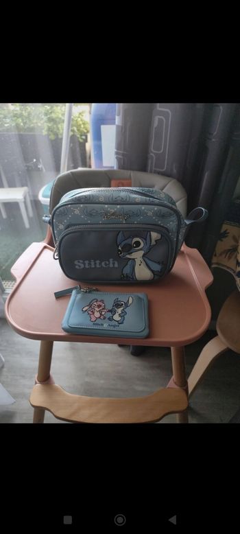 Sac bandoulière + porte monnaie stitch