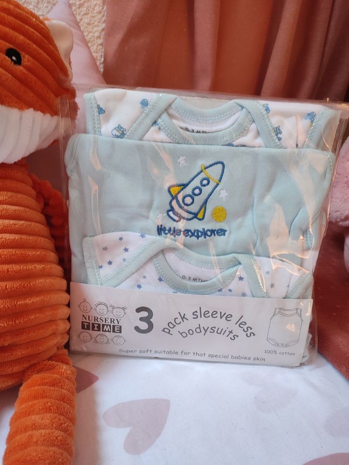 Lot de 6 bodies bébé garçon/fille - Neufs emballés - Nursery time - photo numéro 3