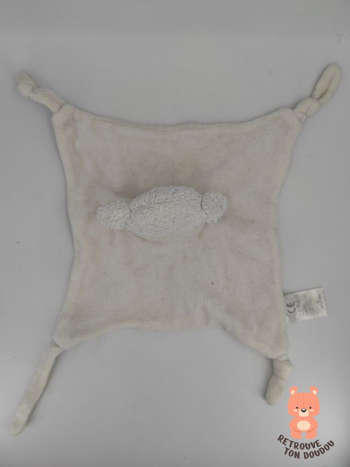 Doudou Plat Mouton Blanc Absorba