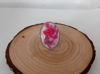 Bague fleurs séchées résine