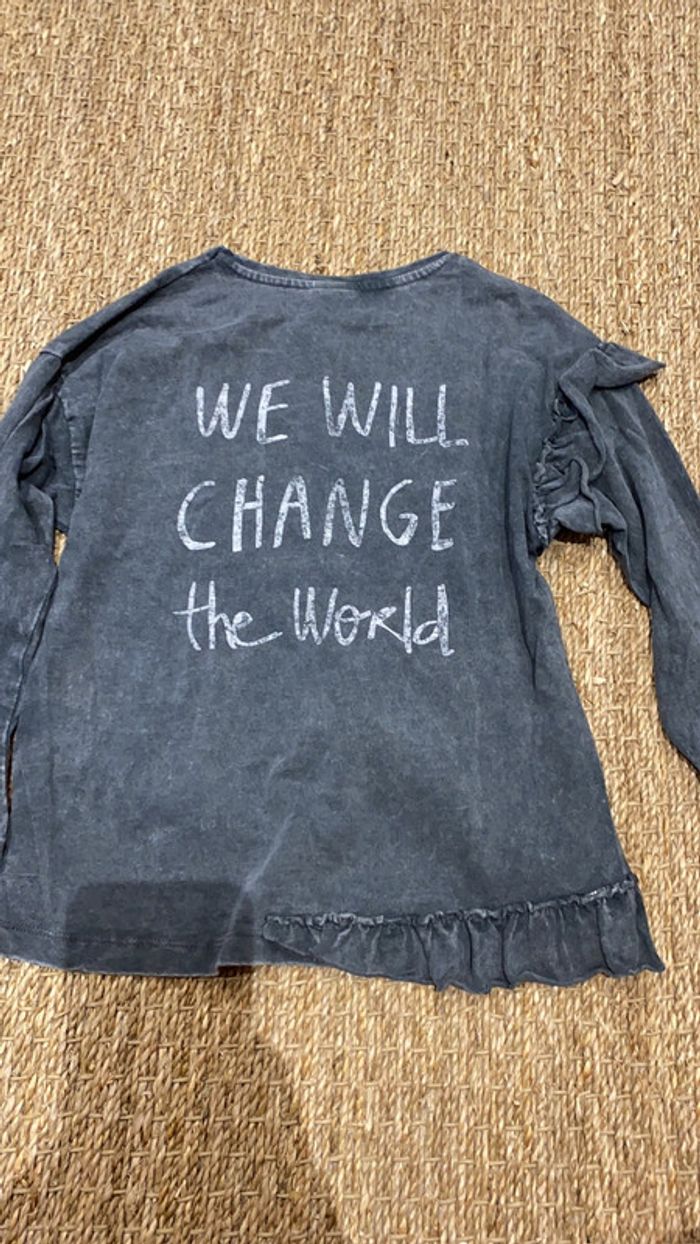 T-shirt gris Zara 7 ans - photo numéro 2